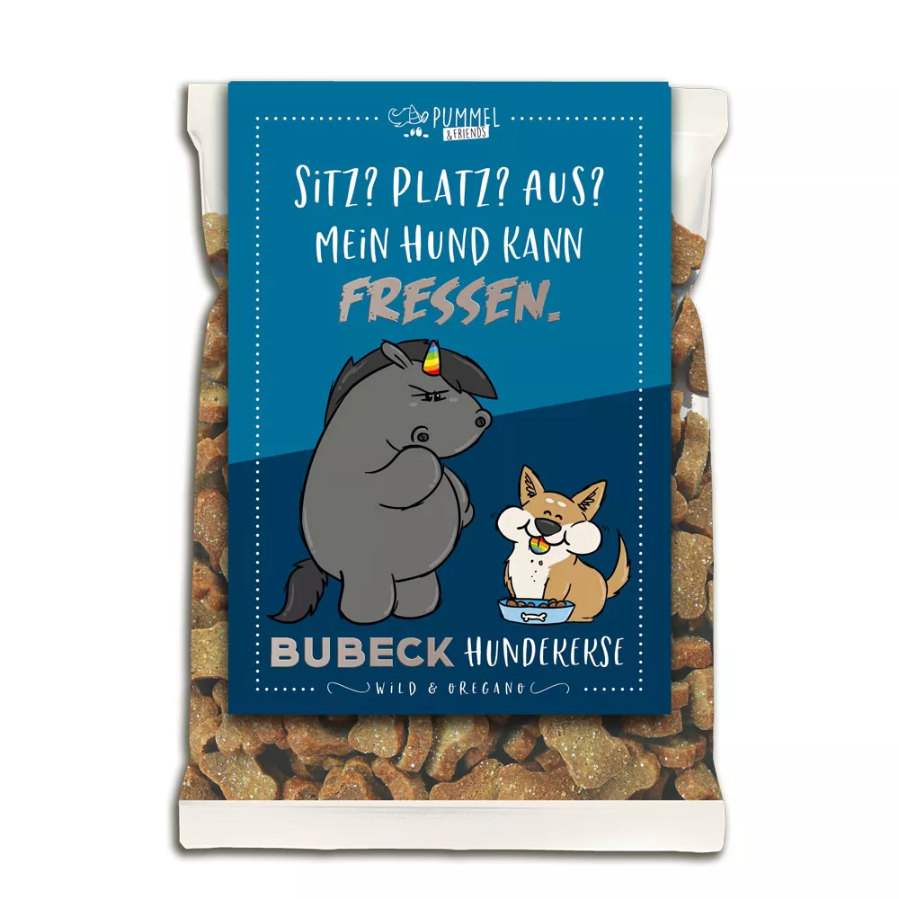 Bubeck Hundekuchenverpackung 210g Pummeleinhorn Grummeleinhorn Motiv 30