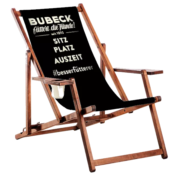 Liegestuhl AUSZEIT mit Lehne, Holz