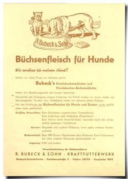 Werbung für Dosenfleisch von Bubeck aus unserer Historie um 1900