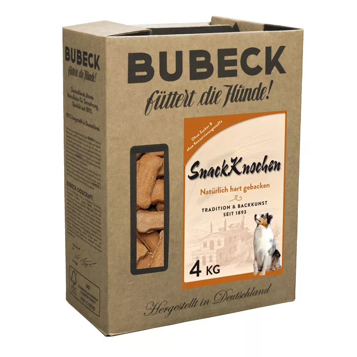 Bubeck Hundekuchenverpackung 4kg Tragekarton Snack Knochen