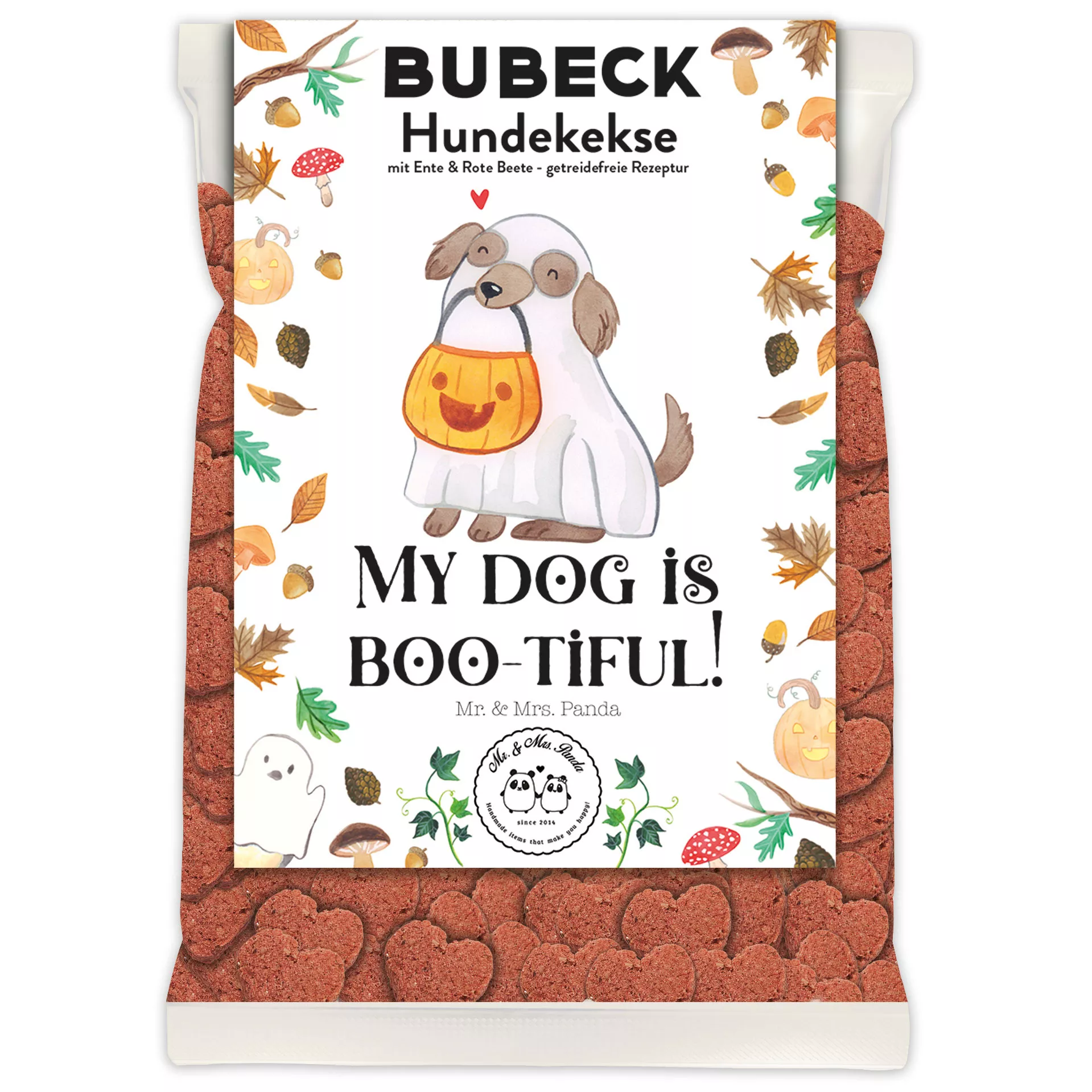 Bubeck Hundekuchenverpackung 210g Mr&Mrs Panda Halloween - Motiv: My Dog is Bootiful