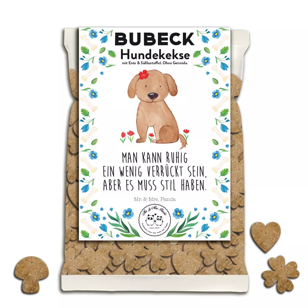 Bubeck Hundekuchenverpackung 210g Mr&Mrs Panda Pandaliebe - Spruch: Mit Stil